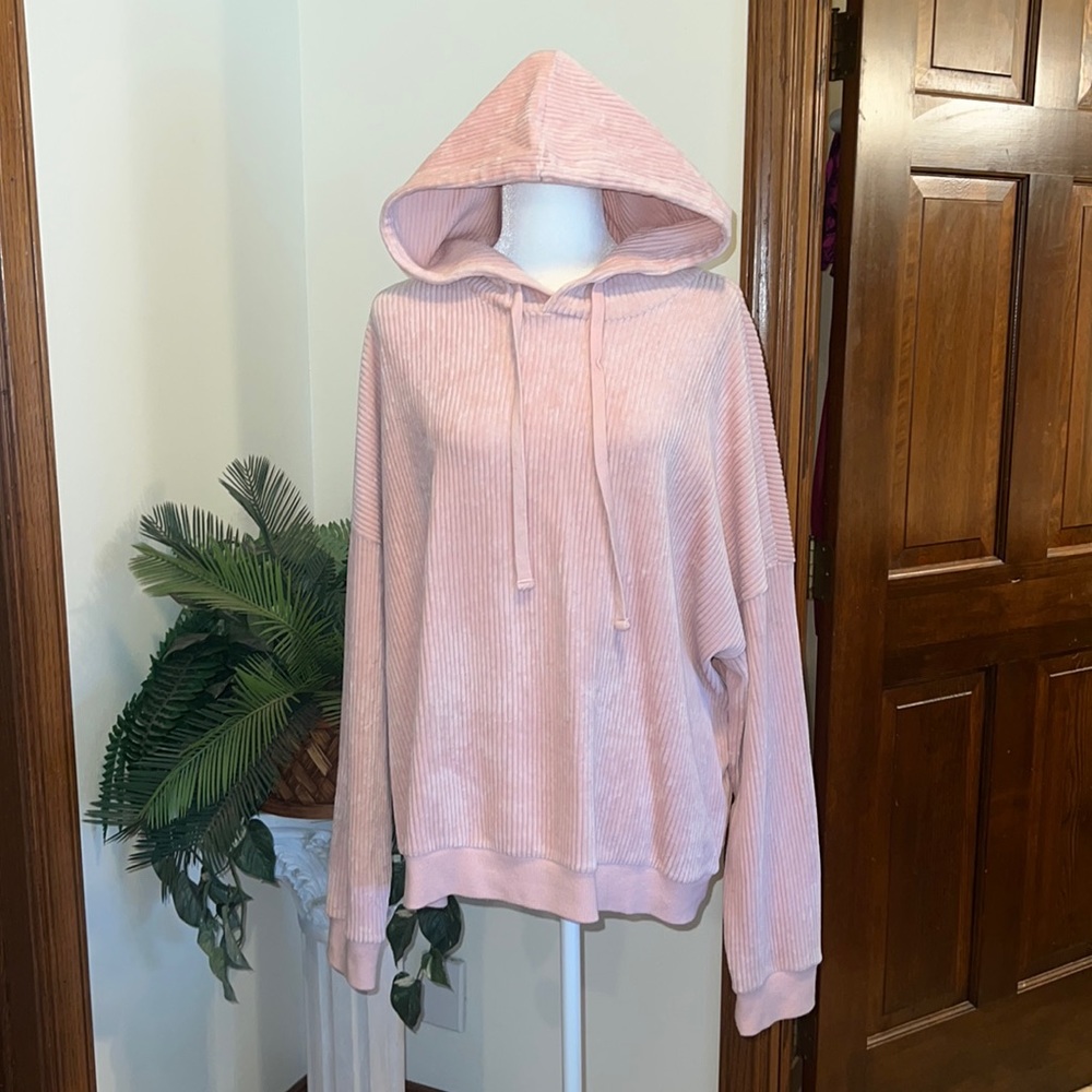 Pink Corduroy Hoodie